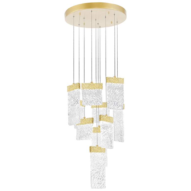 Image 1 Carolina LED Chandelier With Gold Leaf Finish