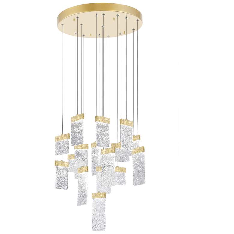 Image 1 Carolina LED Chandelier With Gold Leaf Finish
