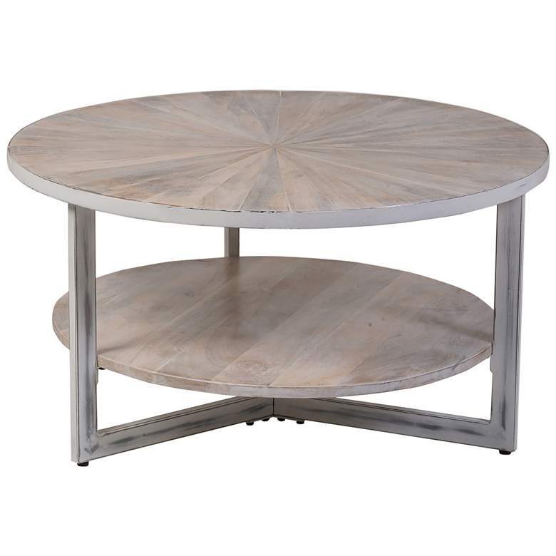Image 1 Carolina Living Chelsea 33" Whitewash Finish Round Wood Coffee Table