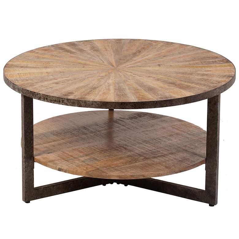 Image 1 Carolina Living Chelsea 33" Wide Round Natural Wood Coffee Table