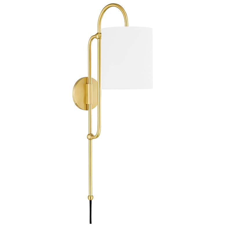 Image 1 Caroline 1 Light Portable Wall Sconce Aged Brass