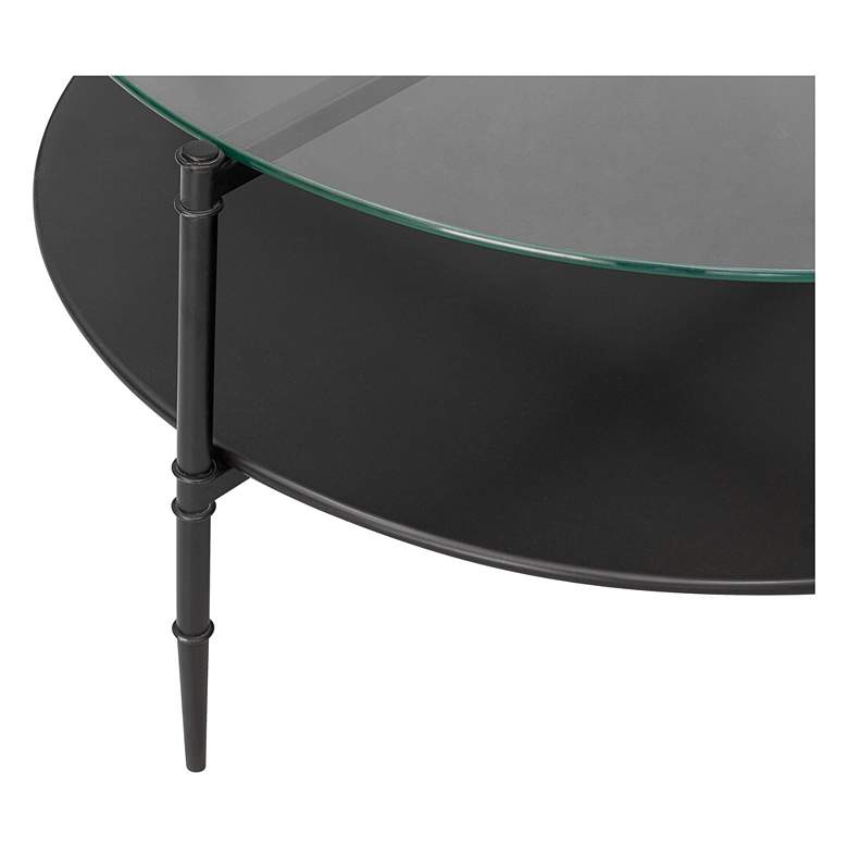 Image 3 Caroline 33 3/4" Wide Black Glass Round Coffee Table more views