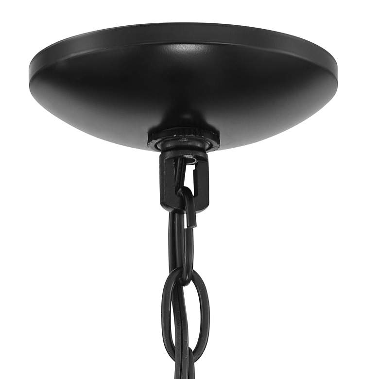 Image 5 Caroline 46 1/4 inch Wide Black and Wood 2-Tier Double Ring Chandelier more views