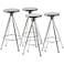 Caroline Modern Swivel Chrome Counter Stool Set of 4