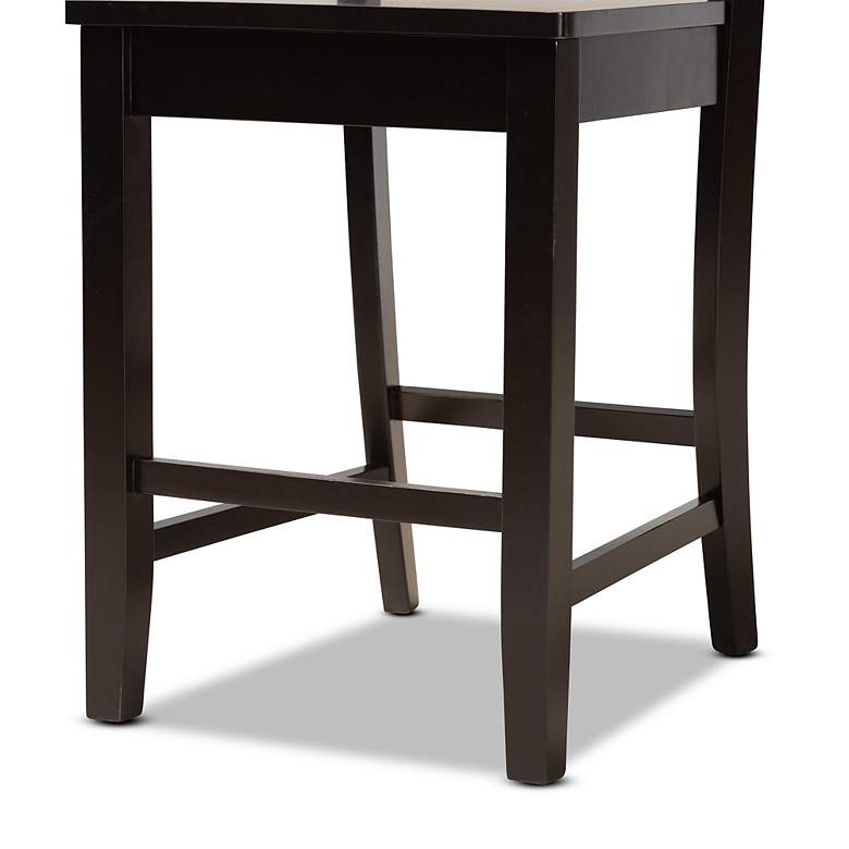 Image 4 Caron Dark Brown Wood 5-Piece Pub Height Dining Set more views