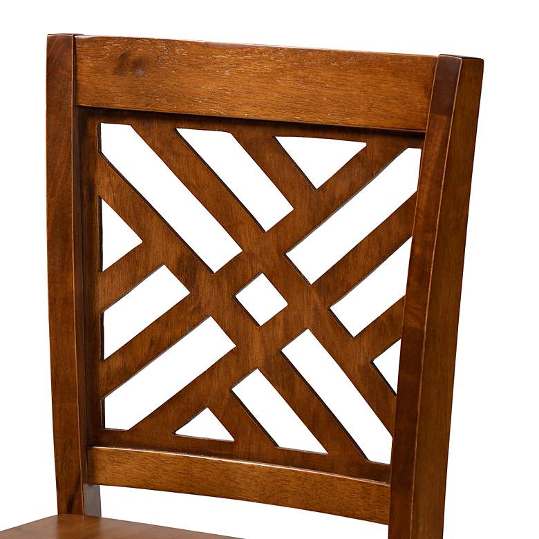 Image 3 Caron Walnut Brown Wood 5-Piece Pub Height Dining Set more views
