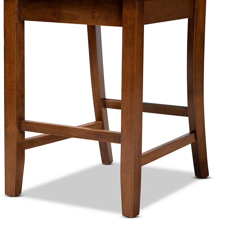 Image 4 Caron Walnut Brown Wood 5-Piece Pub Height Dining Set more views