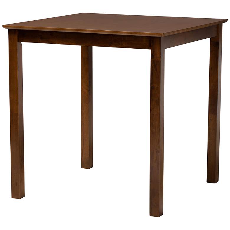 Image 6 Caron Walnut Brown Wood 5-Piece Pub Height Dining Set more views