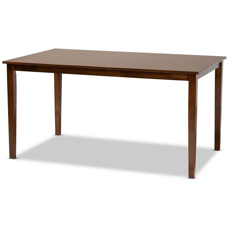 Image 3 Caron Walnut Brown Wood 7-Piece Dining Table and Chair Set more views