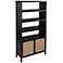 Carondale 35" Wide Black Wood 4-Shelf Bookcase