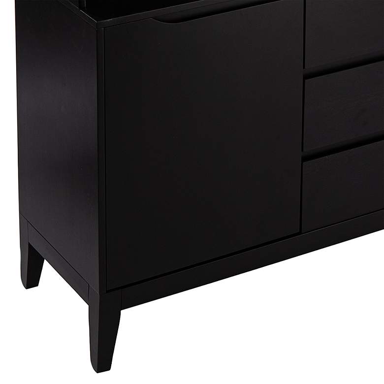 Image 4 Carondale 38" Wide Black Wood 3-Drawer Buffet Cabinet more views