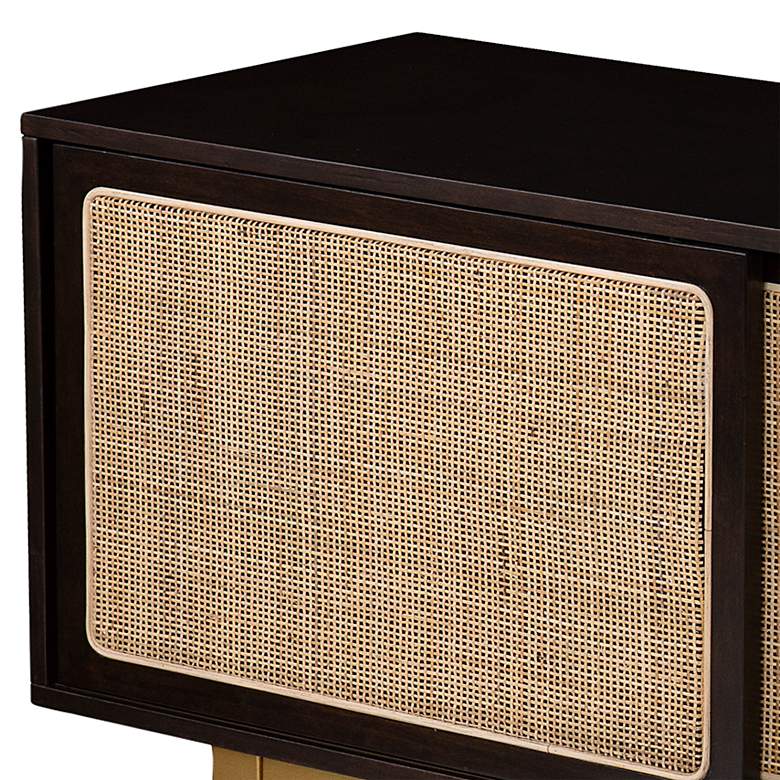 Image 3 Carondale 63" Wide Brown and Natural Wood Media Cabinet more views