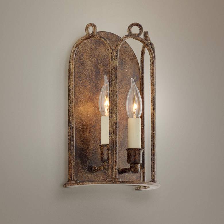 Image 1 Carousel 12 1/4 inch High Provence Bronze Wall Sconce