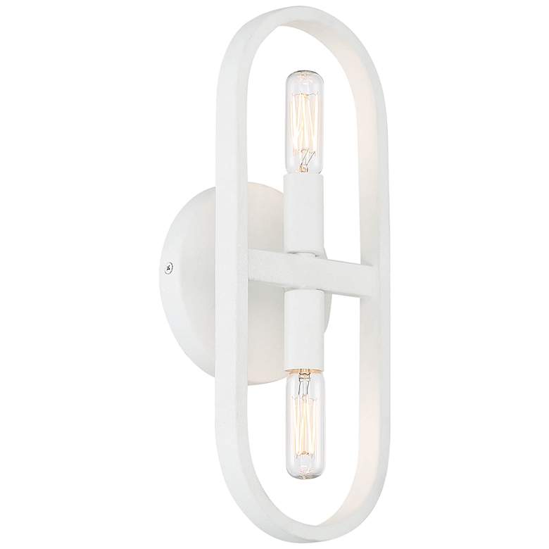 Image 2 Carousel 13 1/2" High Matte White 2-Light Wall Sconce