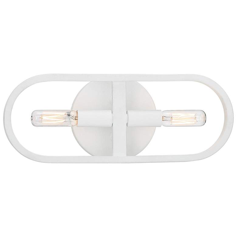 Image 4 Carousel 13 1/2" High Matte White 2-Light Wall Sconce more views