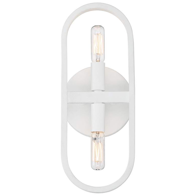 Image 5 Carousel 13 1/2" High Matte White 2-Light Wall Sconce more views