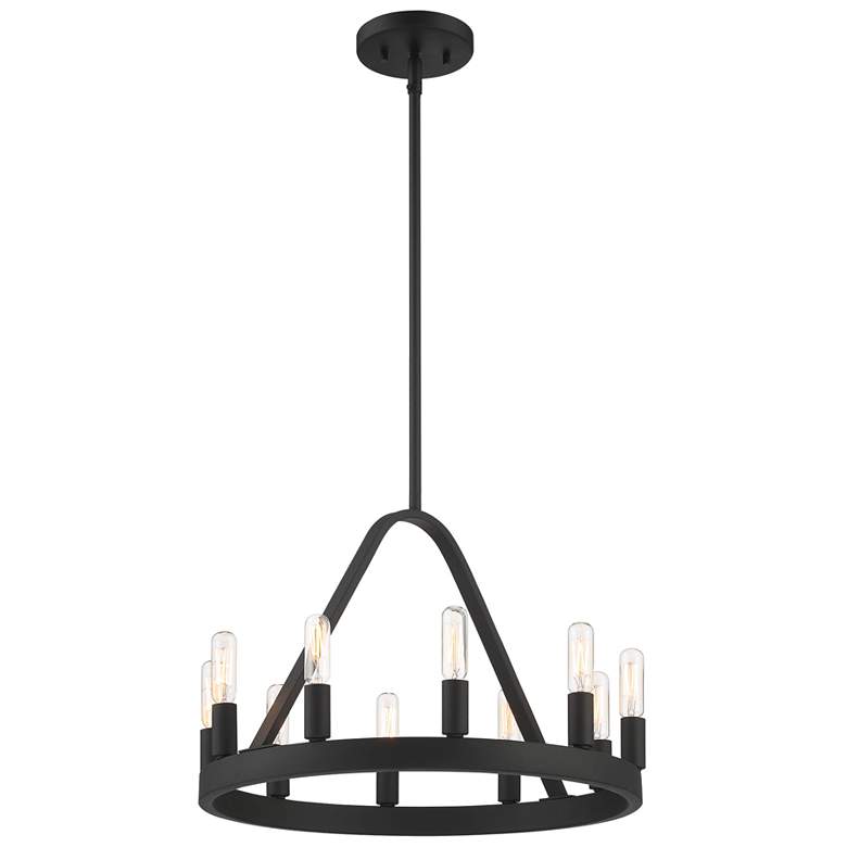 Image 1 Carousel 18" Wide Black 10 Light Chandelier