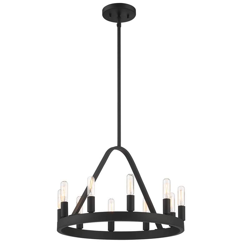 Image 1 Carousel 18 inch Wide Black 10 Light Chandelier