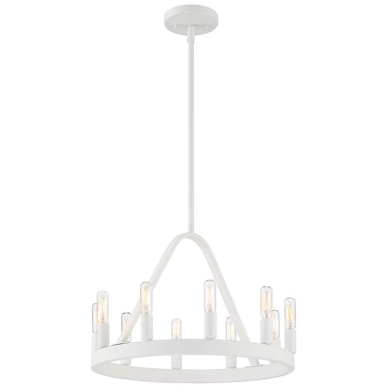 Image 1 Carousel 18" Wide Matte White 10 Light Chandelier