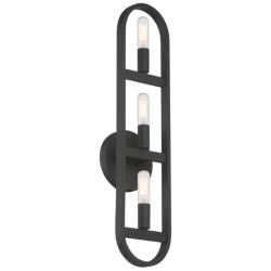 Carousel 22&quot; High 3-Light Black Modern/Contemporary Wall Sconce