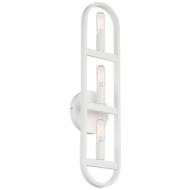 Image 1 Carousel 22" High 3-Light Matte White Modern/Contemporary Wall Sconce