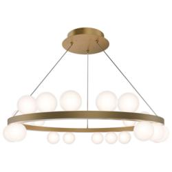 Carousel 6.75"H x 28"W 21-Light Chandelier in Aged Brass