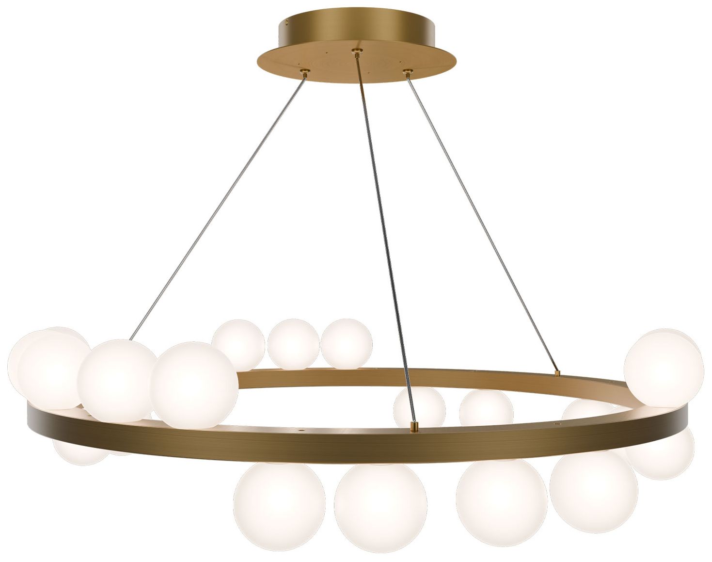 Image 2 Carousel 6.75"H x 28"W 21-Light Chandelier in Aged Brass more views