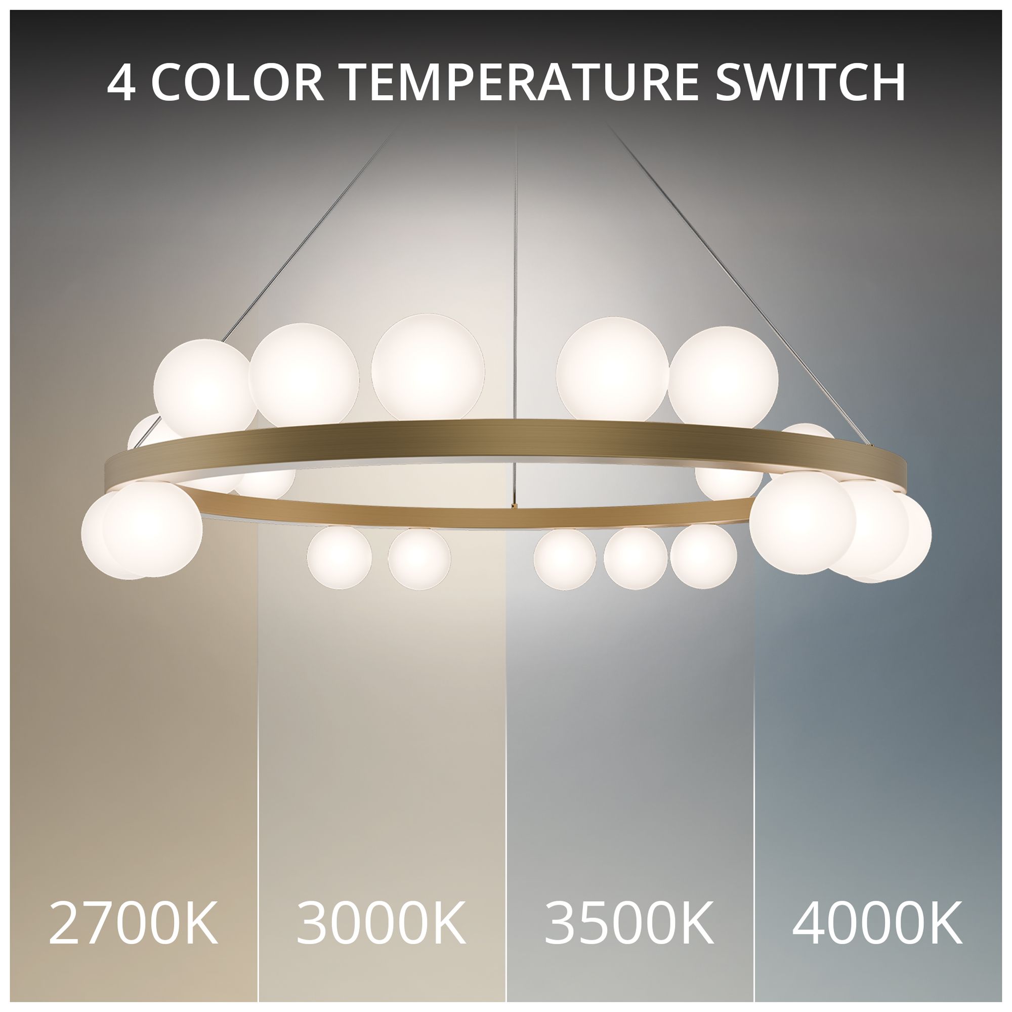 Image 4 Carousel 6.75"H x 28"W 21-Light Chandelier in Aged Brass more views