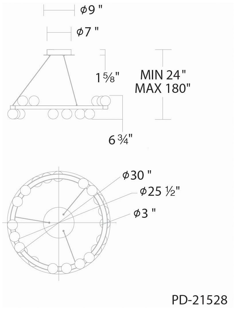 Image 5 Carousel 6.75"H x 28"W 21-Light Chandelier in Aged Brass more views