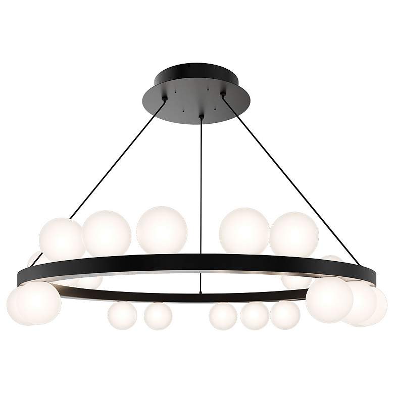 Image 1 Carousel 6.75"H x 28"W 21-Light Chandelier in Black