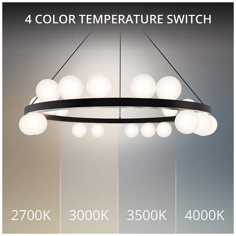 Image 2 Carousel 6.75"H x 28"W 21-Light Chandelier in Black more views