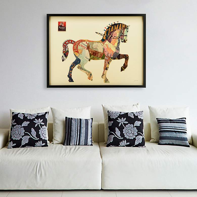 Image 5 Carousel Horse 40" Wide Dimensional Collage Framed Wall Art more views