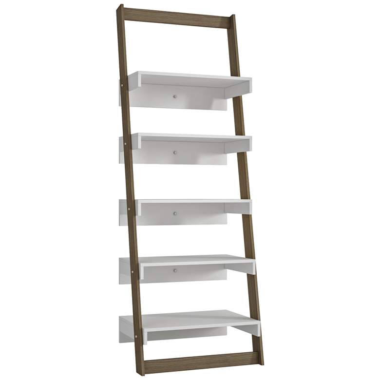 Image 1 Carpina 69 3/4 inch High 5-Shelf Oak Ladder Modern Bookcase