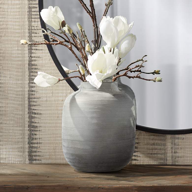 Image 1 Carramar 11 inch High Matte Gray Glass Decorative Vase