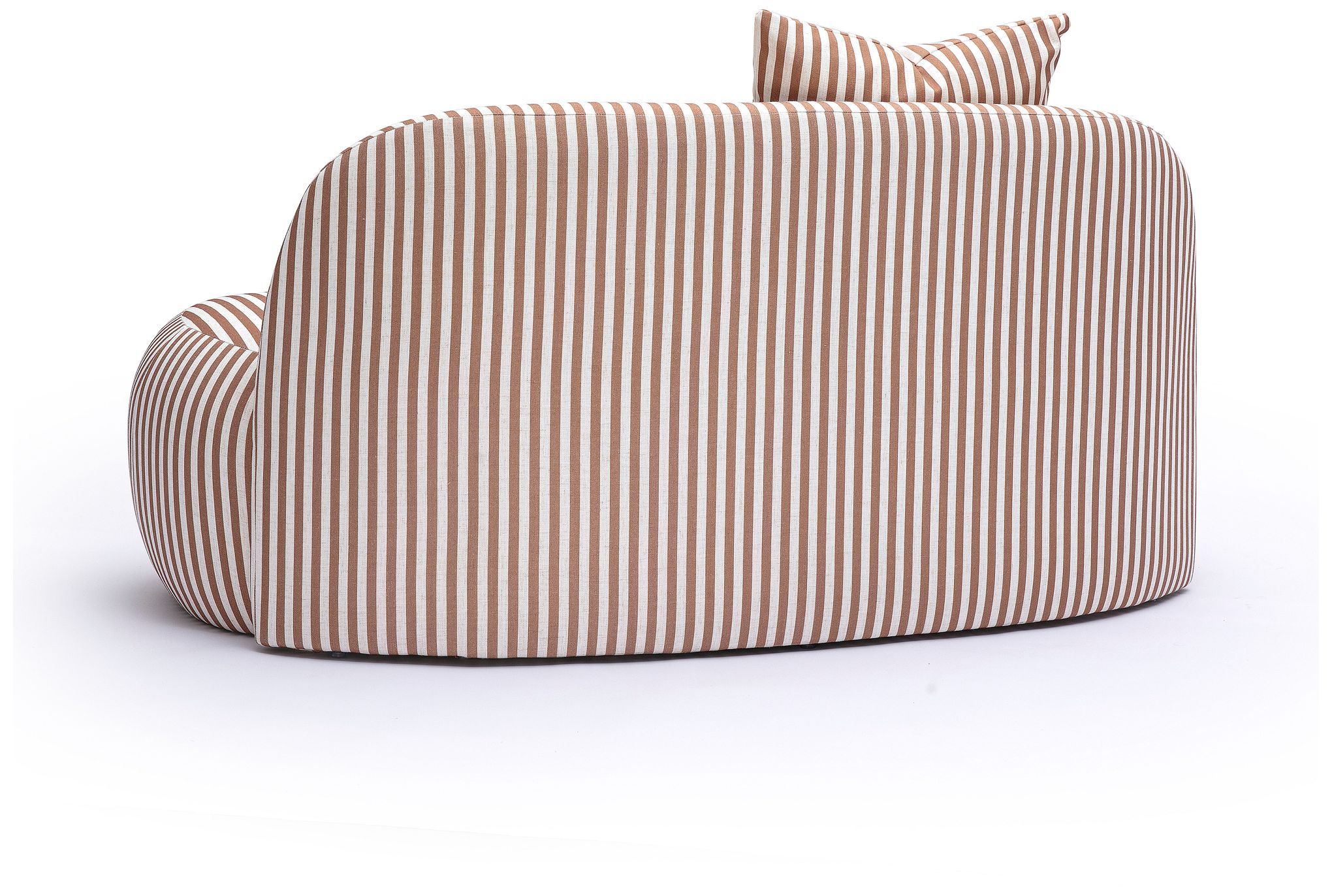 Image 4 Carraway Curry Yellow Striped Linen Loveseat more views