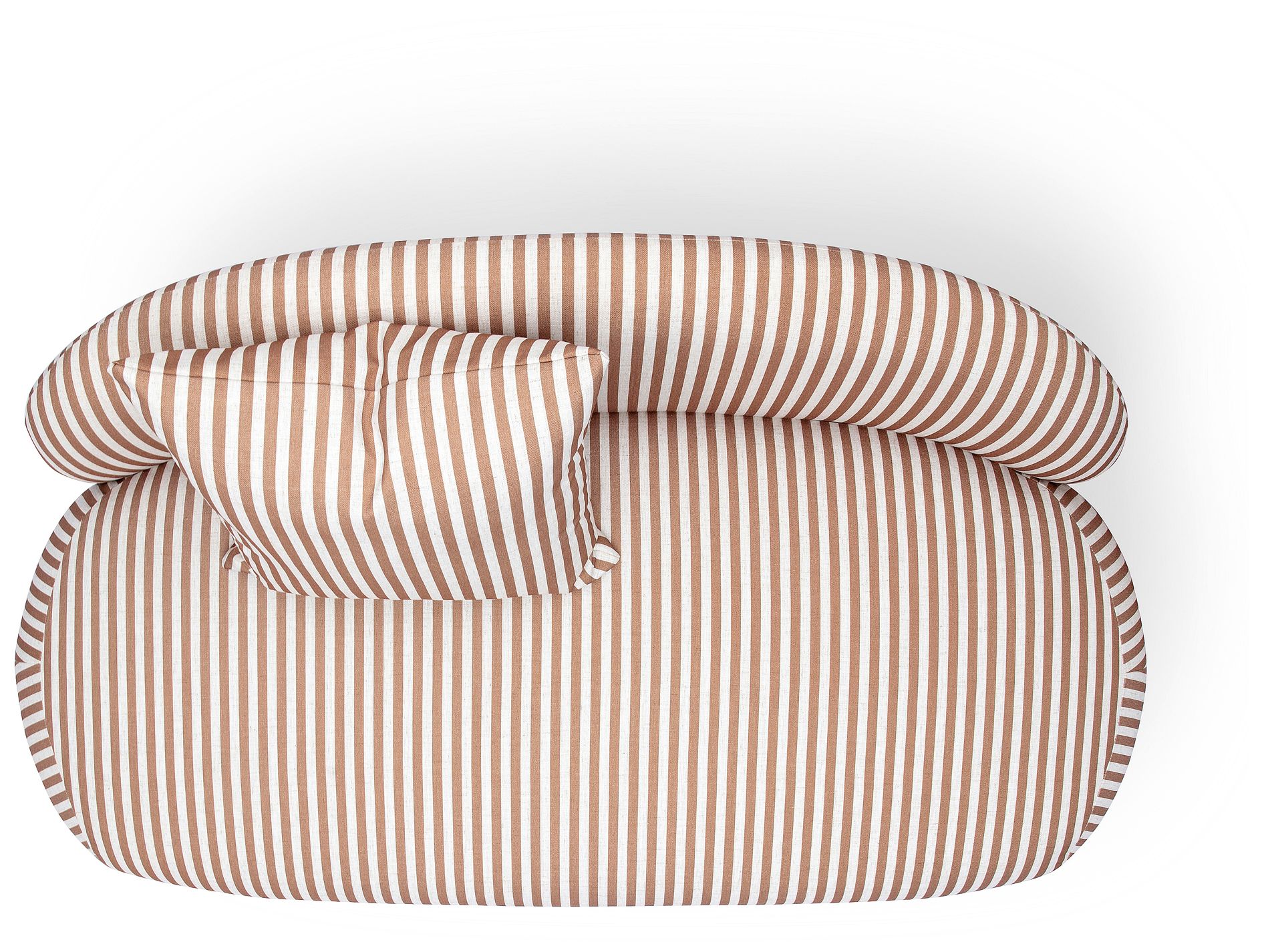 Image 5 Carraway Curry Yellow Striped Linen Loveseat more views