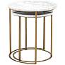Carrera 21"W White and Gold Nesting Accent Tables Set of 2