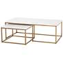 Carrera 52" Wide White Marble Nesting Coffee Tables Set of 2