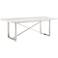 Carrera 86 1/2" Wide White Marble and Steel Dining Table