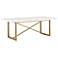 Carrera 86 1/2"W White Marble and Brushed Gold Dining Table
