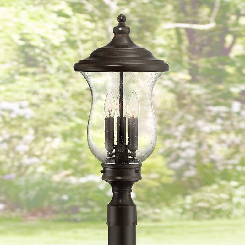 Image 1 Carriage 23" High Bronze 3-Light LED Outdoor Post Light