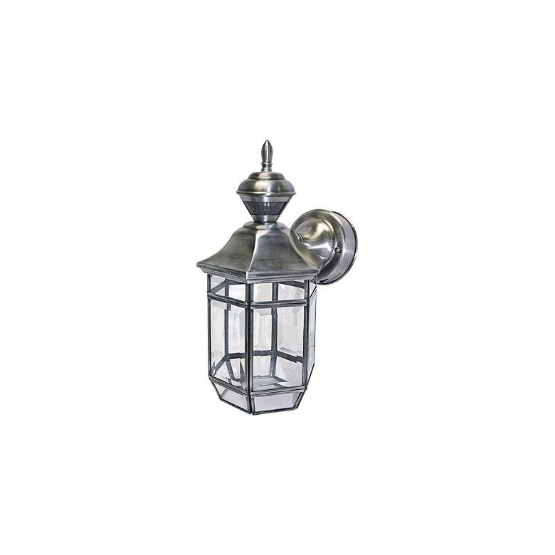 Image 1 Carriage House 13 1/2 inch Traditional Silver Motion Sensor Outdoor Light