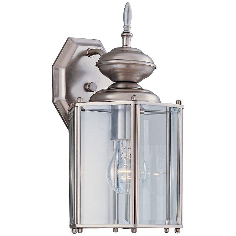 Image 1 Carriage House 13"H Open Cage Pewter Outdoor Wall Light