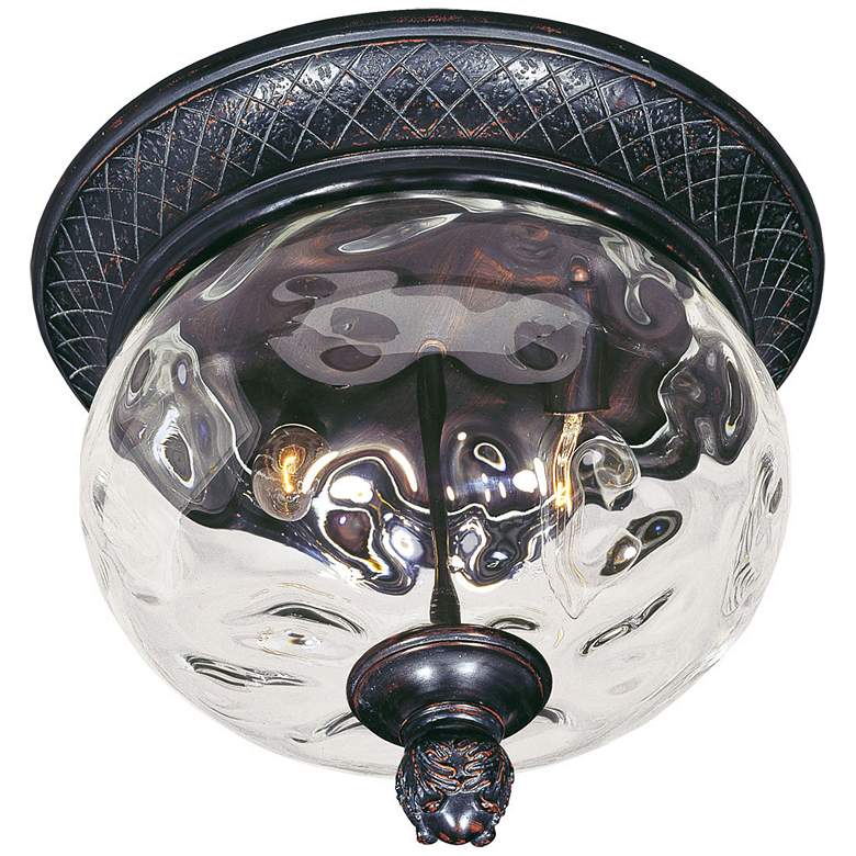 Image 1 Carriage House 2 Light 12 inch Wide Oriental Bronze Outdoor Flush Mount