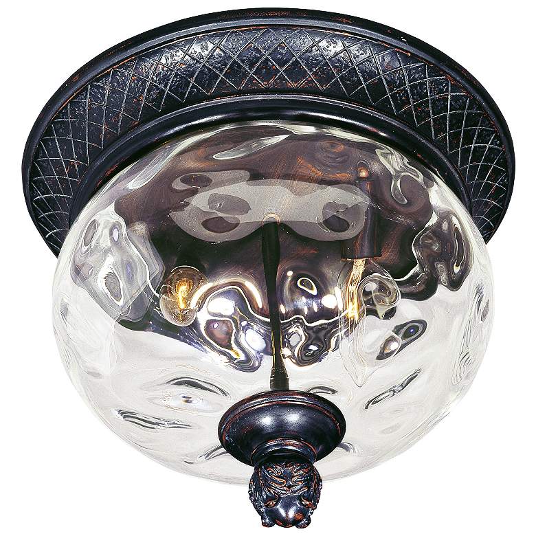 Image 1 Carriage House 2 Light 12" Wide Oriental Bronze Outdoor Flush Mount