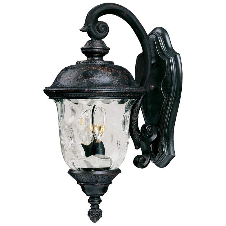 Image 1 Carriage House 2 Light 9 inch Wide Oriental Bronze Outdoor Wall Light