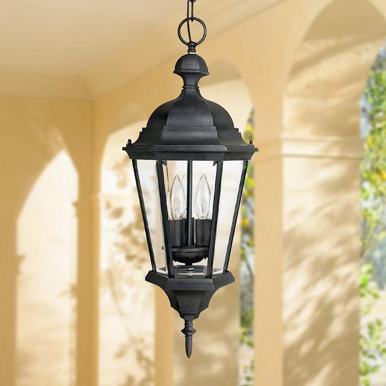 Image 1 Carriage House 23" High Black Outdoor Hanging Light