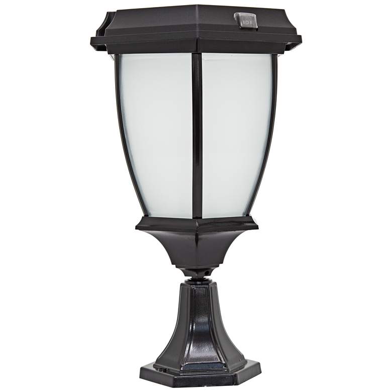 Carriage-Style 15&quot; High Pier Mount LED Outdoor Solar Light
