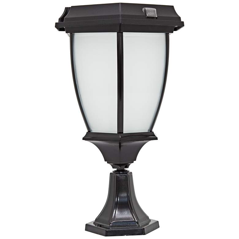 Image 1 Carriage-Style 15 inch High Pier Mount LED Outdoor Solar Light