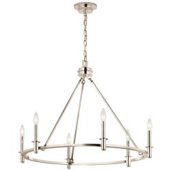 Carrick 32 1/4" Wide Polished Nickel 6-Light Chandelier